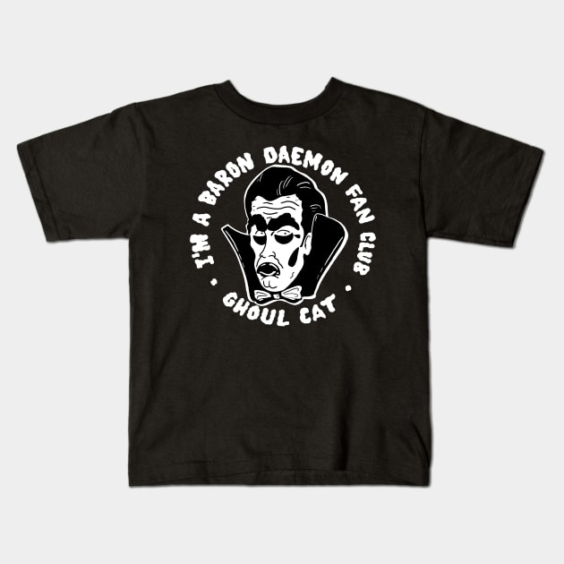 Baron Daemon White Font Kids T-Shirt by Thrill of the Haunt
